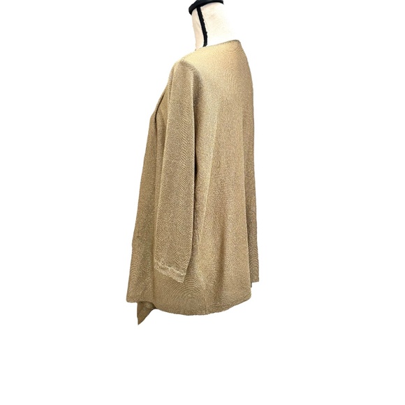 DKNY GOLD KNIT OPEN WATERFALL FRONT CARDIGAN - Picture 8 of 13